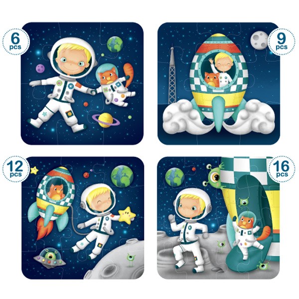 Puzzle evolutivo astronauta